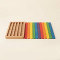 Wooden sorting set with flat colored sticks