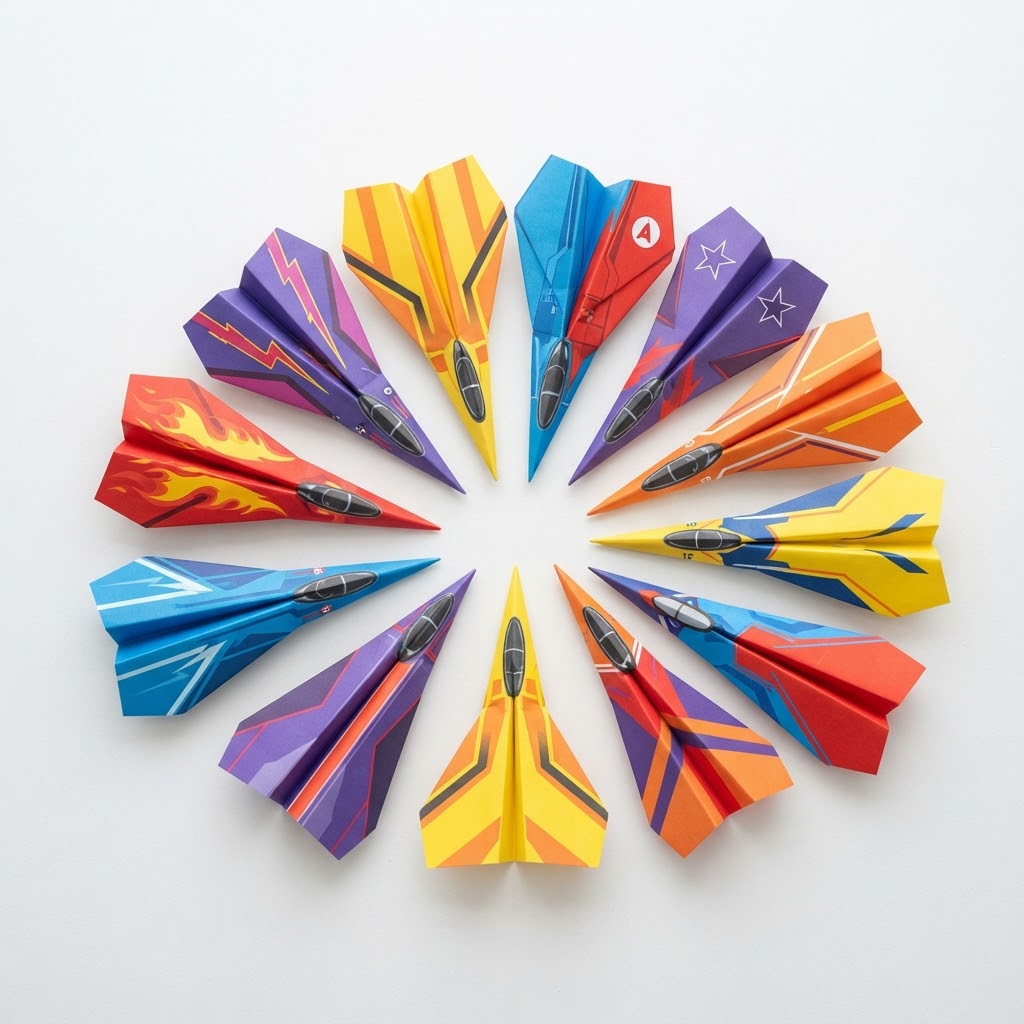 Everything included in the paper plane kit