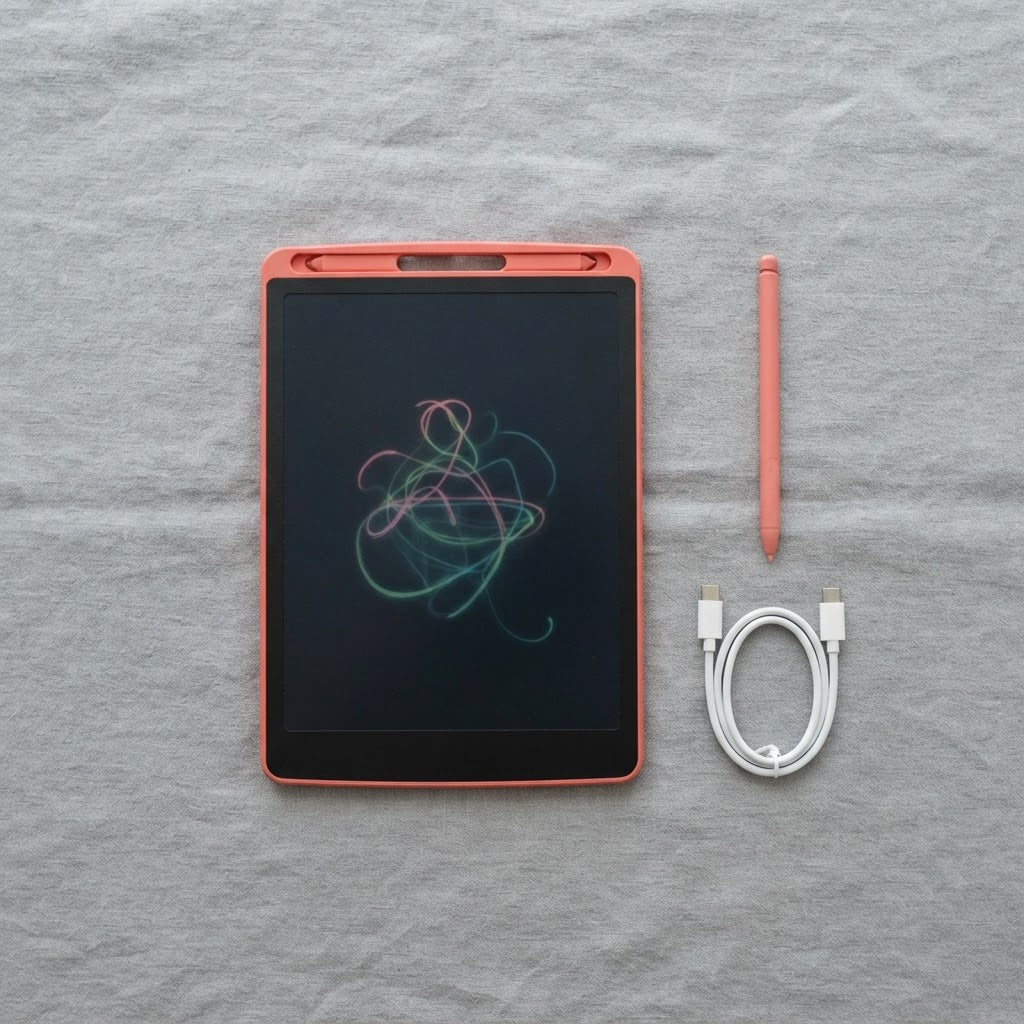 LCD drawing tablet with stylus and charging cable