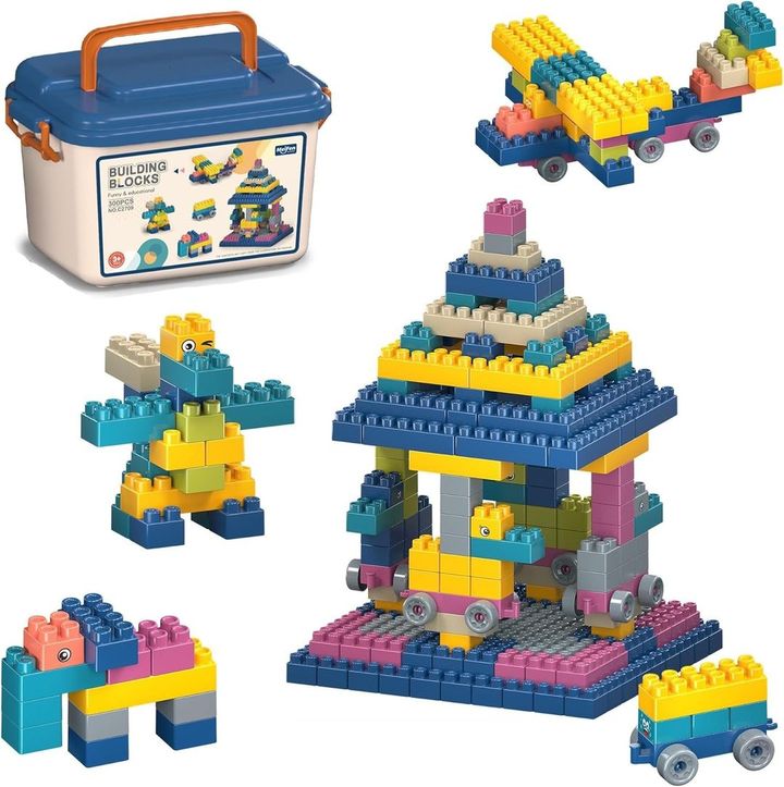 300 piece colorful building blocks with models