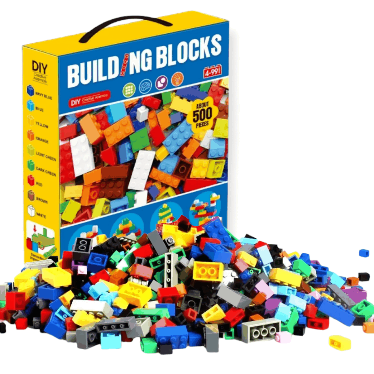 500 piece building blocks set with box