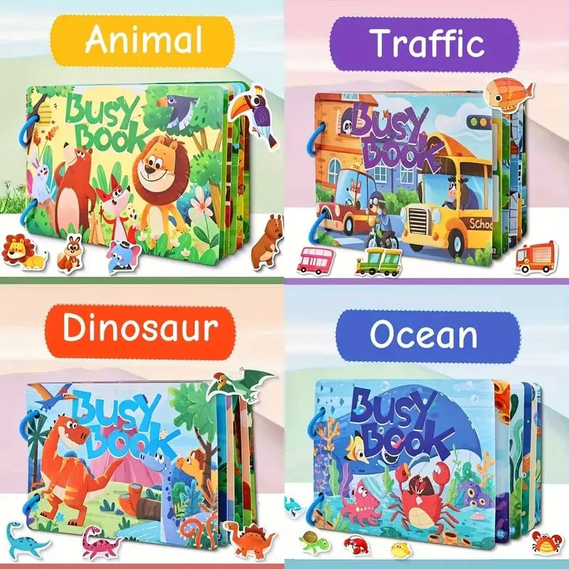 Busy books with ocean dinosaur animal and traffic themes