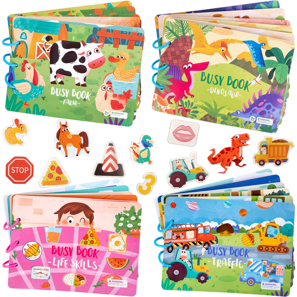 Montessori busy books with multiple themes