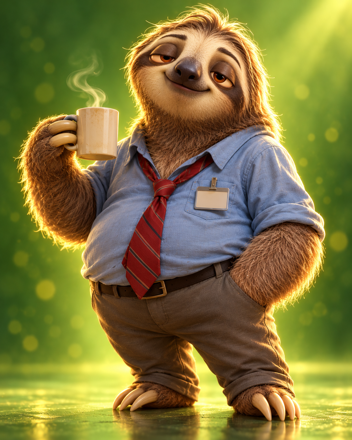 Sam the sloth office worker