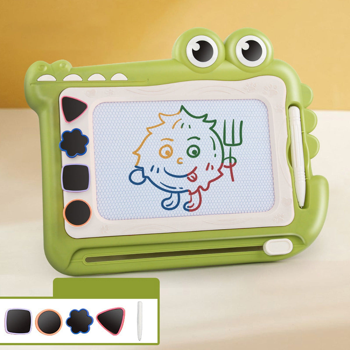 Crocodile magnetic drawing board with stamps