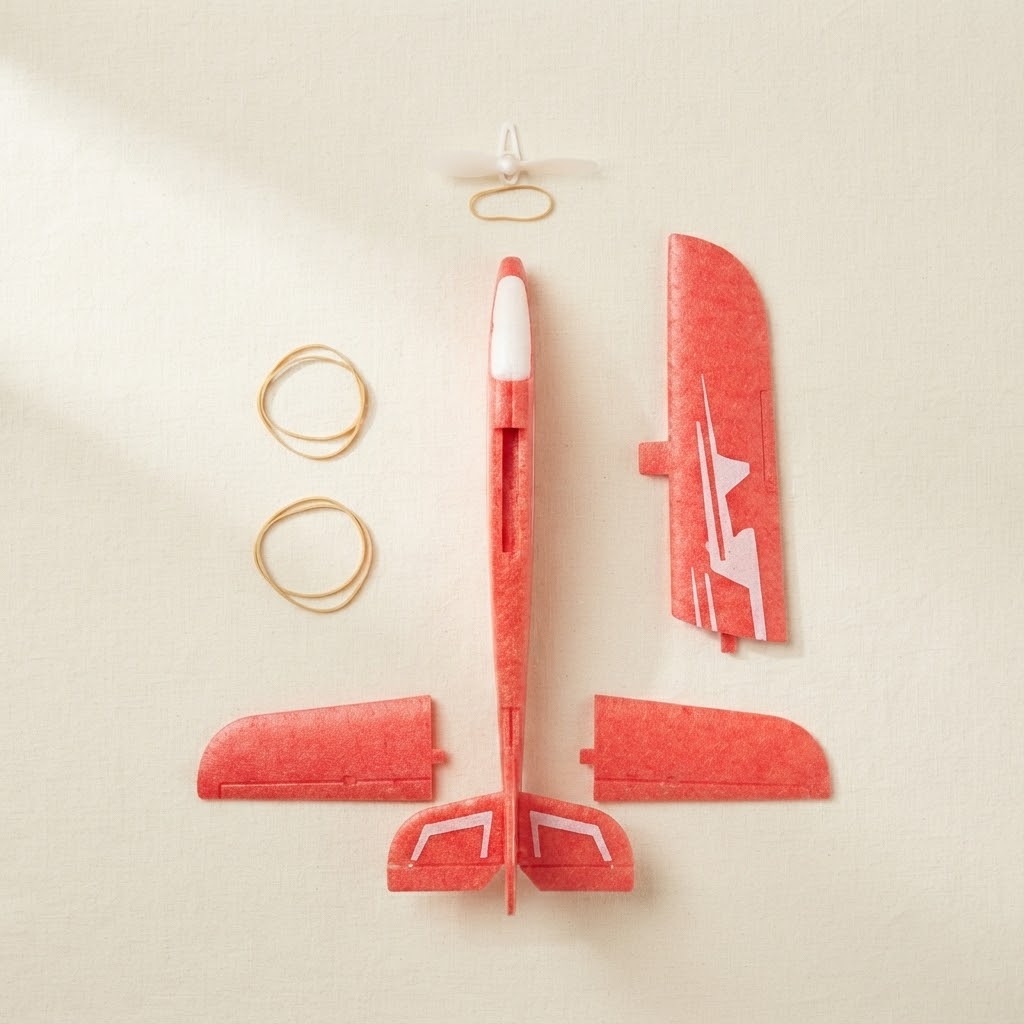 Everything included in the foam glider plane kit