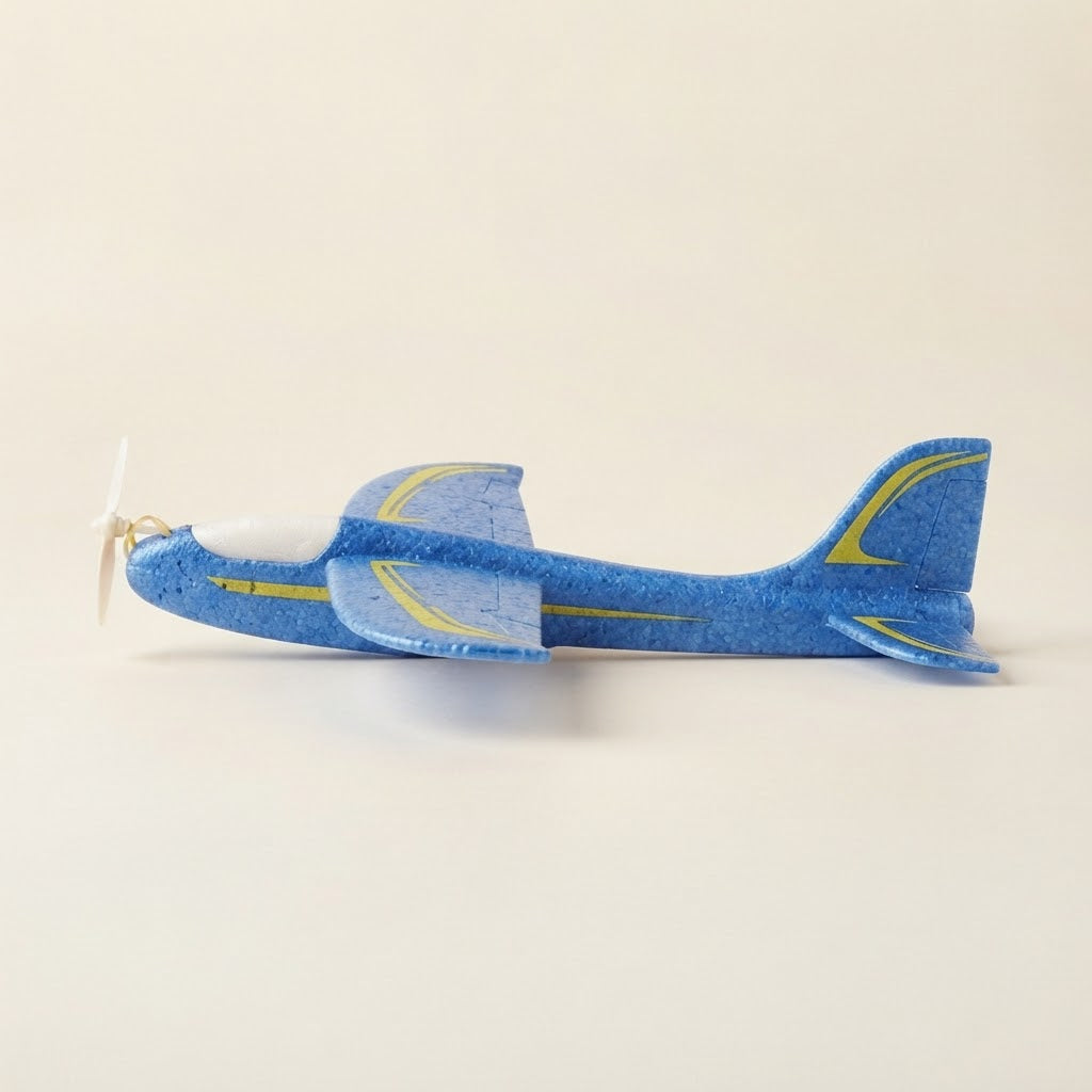 Red and white foam glider plane