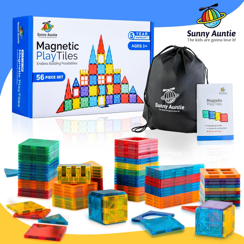 56 piece magnetic play tiles
