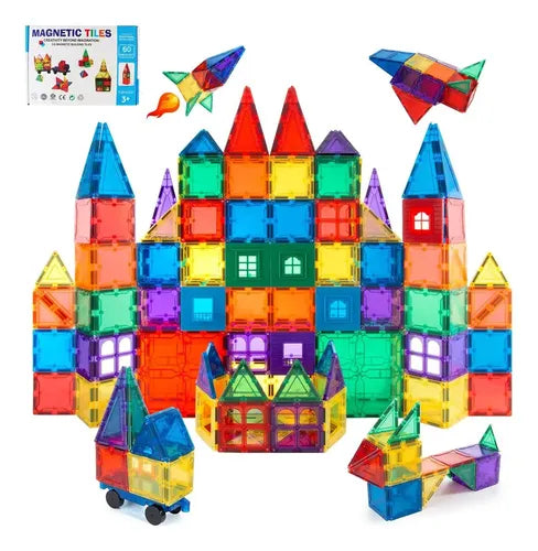 Magnetic building tiles construction set