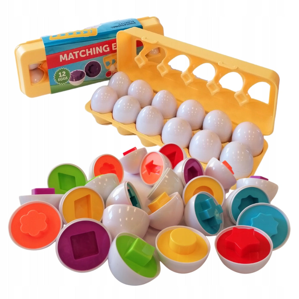 Matching eggs with shapes and colors