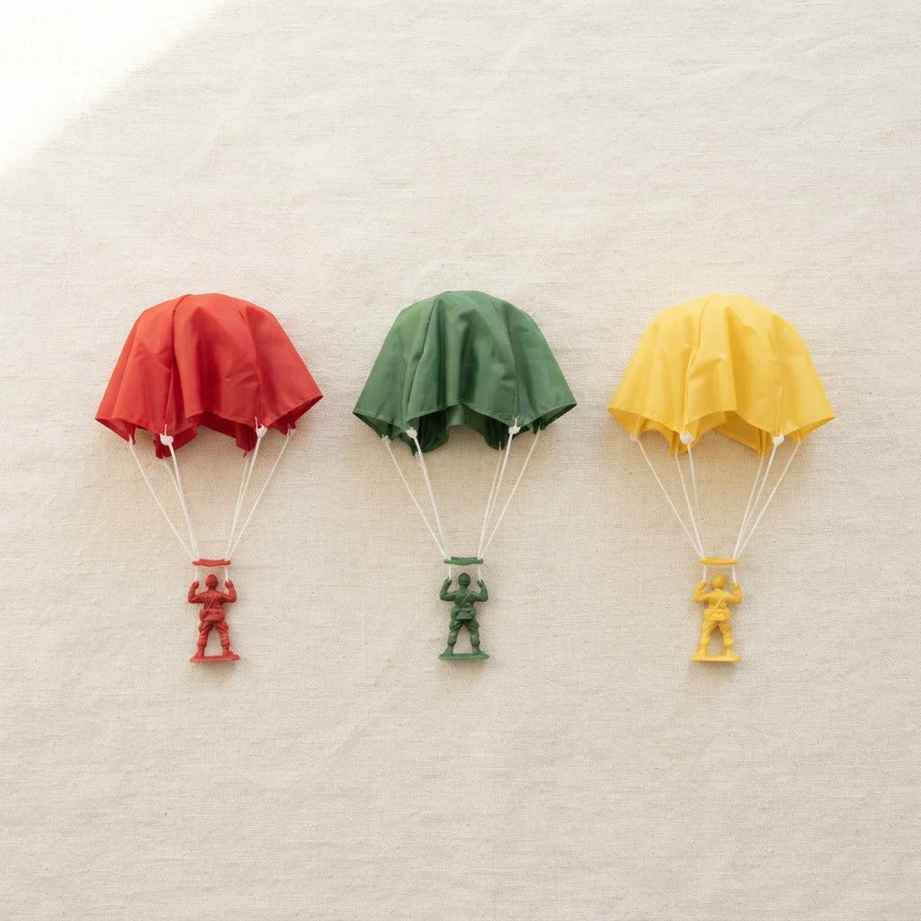 Everything included in the toy parachute set