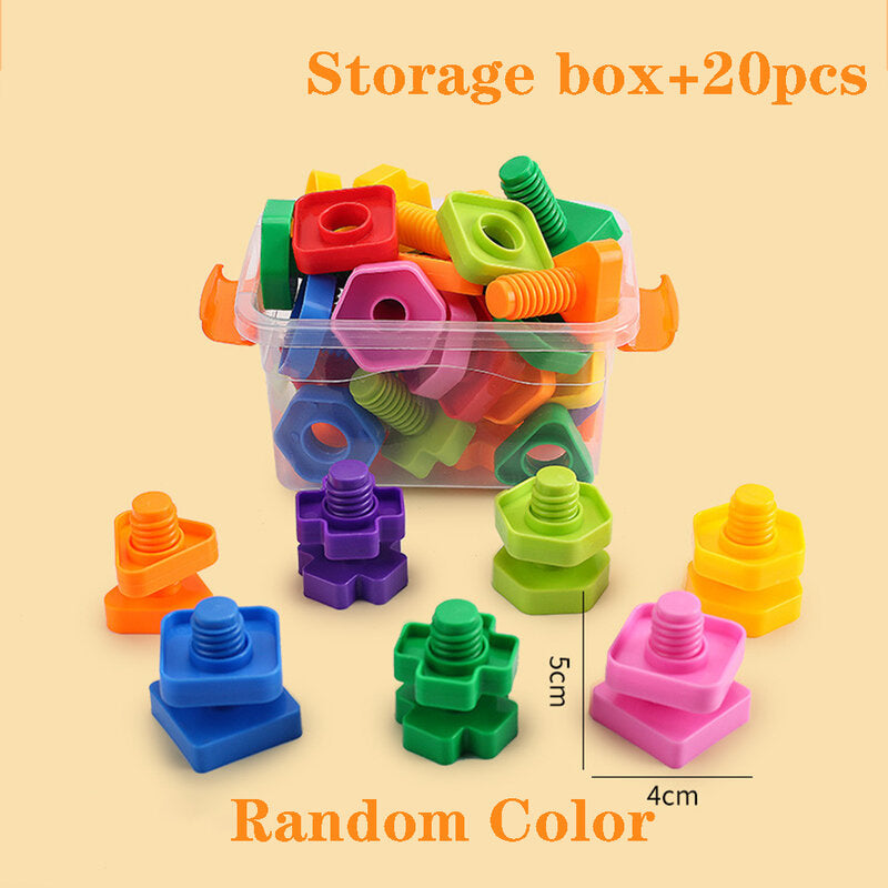 20 piece screw and nut mosaic set