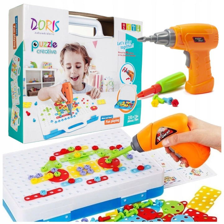 Screw and nut mosaic building set