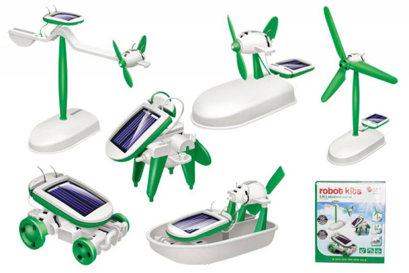 6-in-1 solar powered robot kit with six models