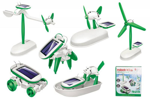 6-in-1 solar powered robot kit with six models
