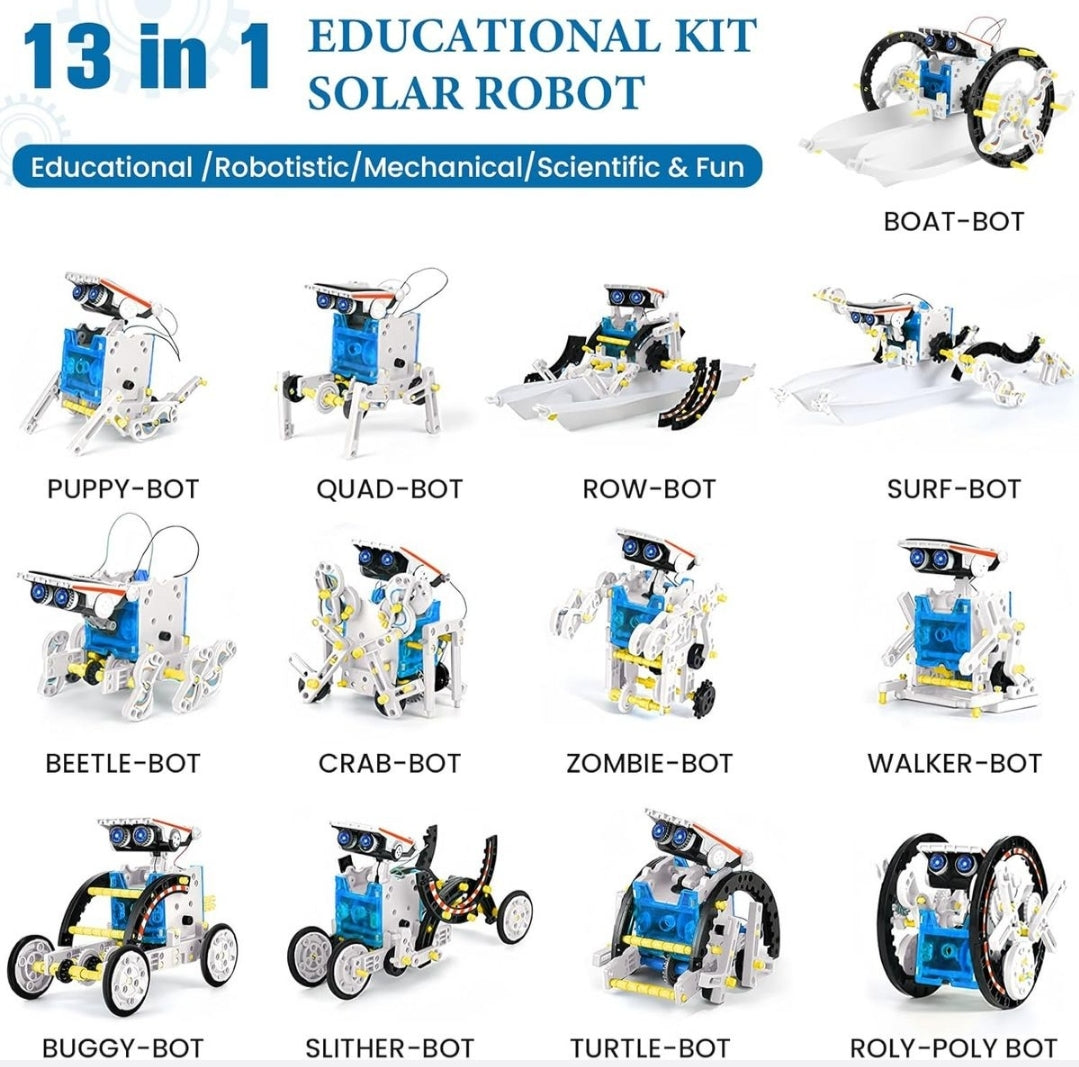 13-in-1 solar robot kit all 13 models
