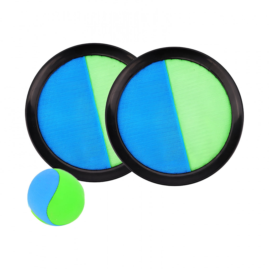 Blue and green sticky ball catch game