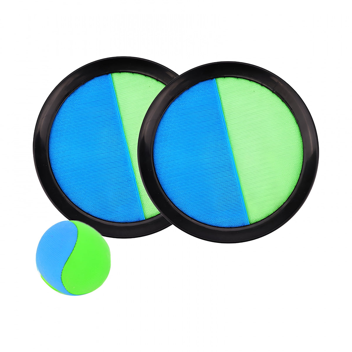 Blue and green sticky ball catch game