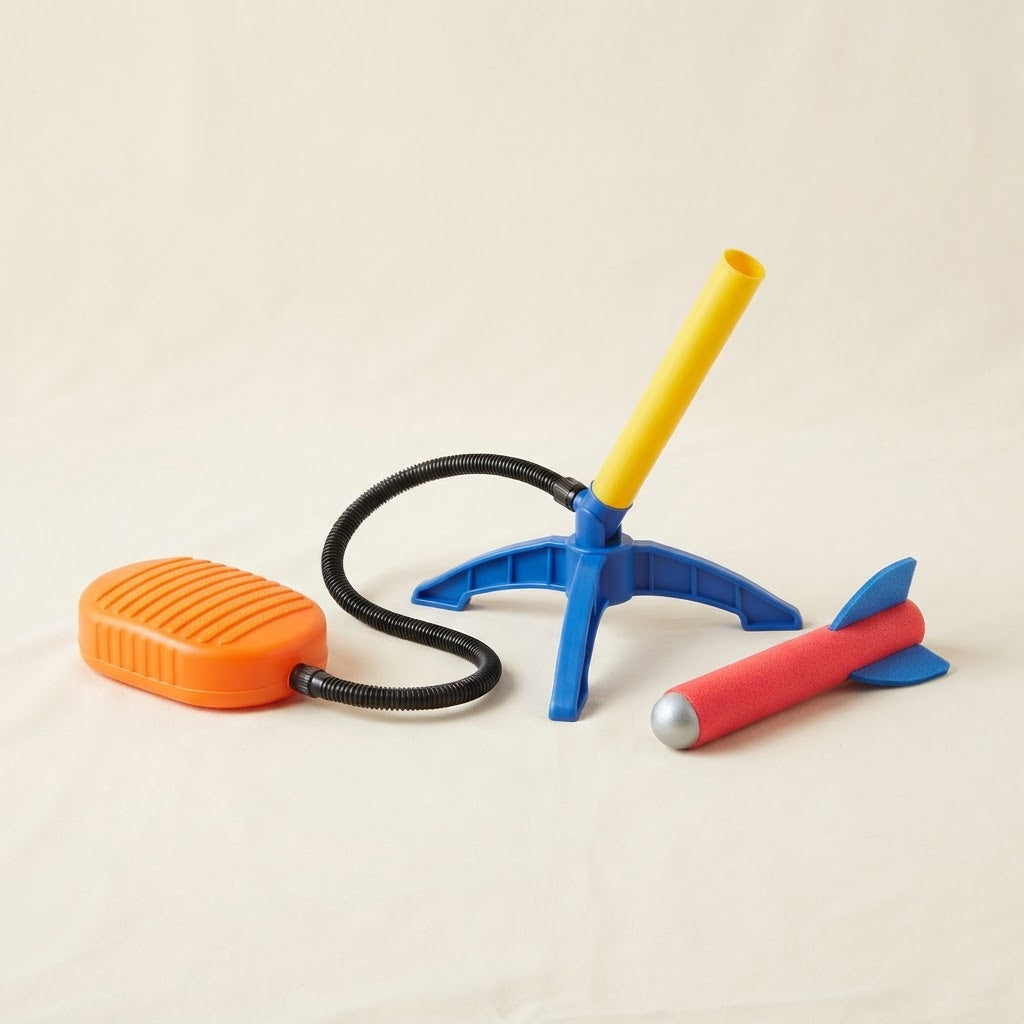 Stomp rocket launcher with one foam rocket