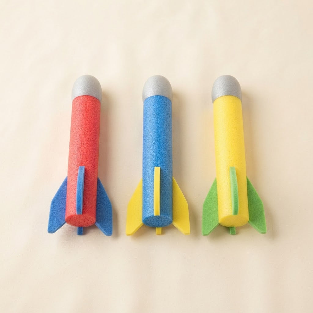 Three replacement foam rockets