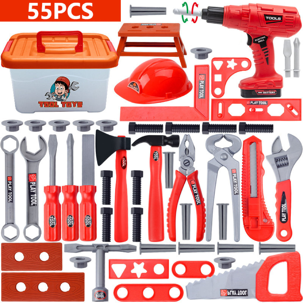 55-piece kids toolbox with drill